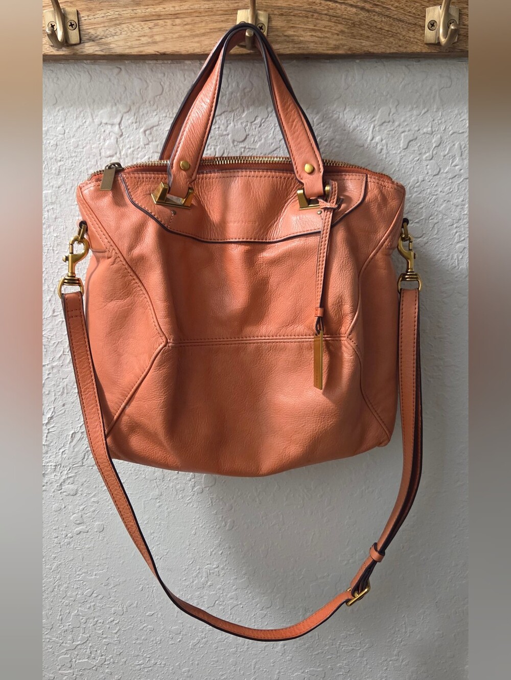 Rabenco Alps Women’s Leather Satchel In Coral